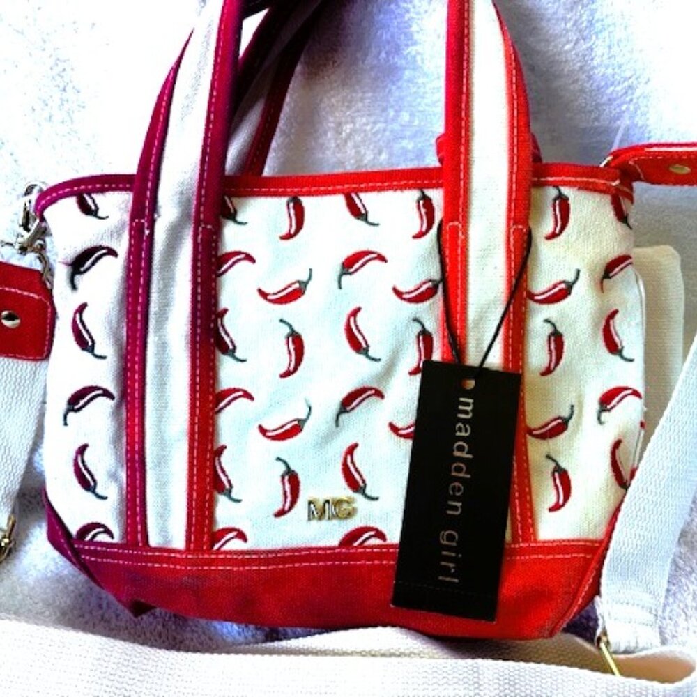 madden girl canvas Chili Pepper Red Mini Tote NWT